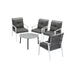 5pc Outdoor Lounge Sets 70CM Grey Round Table Rattan Chairs