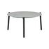 3PC Outdoor Patio Set 70cm Table Grey and Black Armchairs