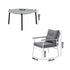 Outdoor Patio Set 5PC 70cm Table Grey and White Armchair