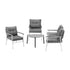 Outdoor Patio Set 5PC 70cm Table Grey and White Armchair