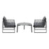 Livsip 3PCS Outdoor Patio Set Grey 70cm Table Cushioned Armchairs