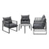 Livsip 5PCS Outdoor Patio Set Grey 70cm Table Cushioned Armchairs