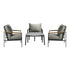 4PCS Outdoor Lounge Set Grey 70cm Coffee Table with Chairs
