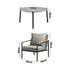 4PCS Outdoor Lounge Set Grey 70cm Coffee Table with Chairs