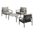 4PCS Outdoor Lounge Set Grey 70cm Coffee Table with Chairs