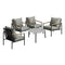 Outdoor Lounge Set Coffee Grey 70cm Table Chairs 5PCS