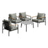 Outdoor Lounge Set Coffee Grey 70cm Table Chairs 5PCS