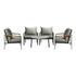 Outdoor Lounge Set Coffee Grey 70cm Table Chairs 5PCS