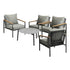 Outdoor Lounge Set Coffee Grey 70cm Table Chairs 5PCS