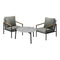 3PC Outdoor Patio Lounge Set 70cm Coffee Table Sofa Chairs