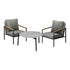 3PC Outdoor Patio Lounge Set 70cm Coffee Table Sofa Chairs