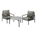 3PC Outdoor Patio Lounge Set 70cm Coffee Table Sofa Chairs
