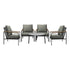 5PC Outdoor Patio Set Grey 70cm Coffee Table Sofa Chairs