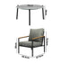 5PC Outdoor Patio Set Grey 70cm Coffee Table Sofa Chairs