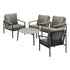 5PC Outdoor Patio Set Grey 70cm Coffee Table Sofa Chairs