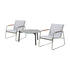 Livsip 3PCS Outdoor Bistro Set Patio Chair 70cm Grey Table Textilene