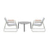 Livsip 3PCS Outdoor Bistro Set Patio Chair 70cm Grey Table Textilene