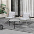 Livsip 3PCS Outdoor Bistro Set Patio Chair 70cm Grey Table Textilene