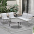 Livsip Outdoor Lounge Set 4 Seater Patio Chairs 70cm Grey Table