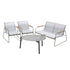 Livsip Outdoor Lounge Set 4 Seater Patio Chairs 70cm Grey Table