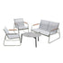 Livsip Outdoor Lounge Set 4 Seater Patio Chairs 70cm Grey Table