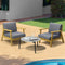 Livsip 3PCS Outdoor Lounge Set Fir Wood Chairs 70cm Coffee Table Grey