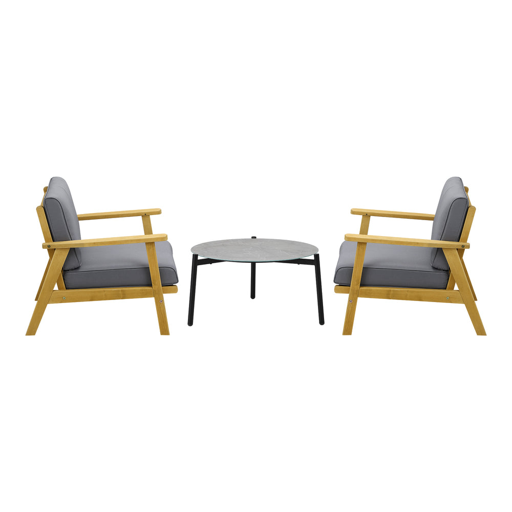 Outdoor Lounge Set 3PCS 70cm Grey Coffee Side Table
