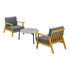 Outdoor Lounge Set 3PCS 70cm Grey Coffee Side Table