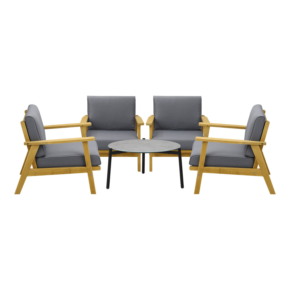4 Seater Outdoor Lounge Set 70cm Grey Coffee Side Table