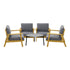 4 Seater Outdoor Lounge Set 70cm Grey Coffee Side Table