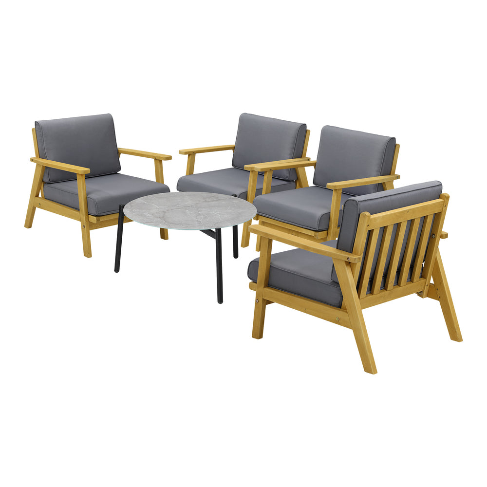 4 Seater Outdoor Lounge Set 70cm Grey Coffee Side Table