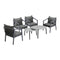 6PCS Outdoor Patio Set Grey 70cm Coffee Table Set Grey Chairs
