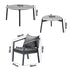 6PCS Outdoor Patio Set Grey 70cm Coffee Table Set Grey Chairs