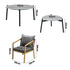 Livsip 6PCS Outdoor Patio Set Grey 70cm Coffee Table Set Natural Chairs