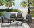 Outdoor Patio Set 2pc Grey Table Sets 4pc Rattan Black Chairs
