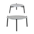 6pc Outdoor Patio Set Grey Round Table 4pc Rattan White Chairs