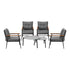 Livsip 6PCS Outdoor Patio Set Grey Table Set with Black Chairs