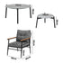 Livsip 6PCS Outdoor Patio Set Grey Table Set with Black Chairs