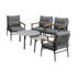 Livsip 6PCS Outdoor Patio Set Grey Table Set with Black Chairs