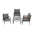 Livsip 6PCS Outdoor Patio Set Grey Table Set with Black Chairs