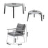 6PCS Outdoor Patio Set Grey Table Set with White Chairs
