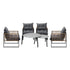 6PCS Outdoor Patio Set Grey Coffee Table Set Rattan Chairs