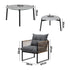 6PCS Outdoor Patio Set Grey Coffee Table Set Rattan Chairs
