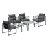 Livsip 6PCS Outdoor Patio Set Grey Coffee Table Set Lounge Chairs