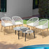 Livsip 6PC Outdoor Patio Set Grey Table Sets Polyester Chair Rope