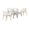 Livsip 6PC Outdoor Patio Set Grey Table Sets Polyester Chair Rope