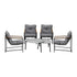 6PC Outdoor Patio Set Round Grey Marble Table Sets with Chairs