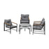 6PC Outdoor Patio Set Round Grey Marble Table Sets with Chairs