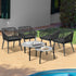 Livsip 6PCS Outdoor Patio Set 2pc Coffee Table Polyester Chair Rope