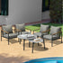 6PCS Outdoor Lounge Set Grey 50/70cm Coffee Table Chairs
